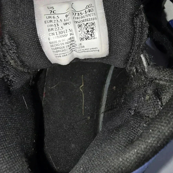 Nike Air Jordan 1 Mid TD Blue White Black Baby Toddler Shoes 640735-140 Size 7 - Picture 11 of 11